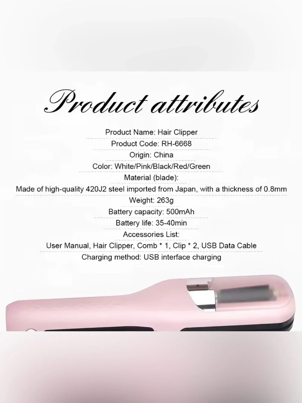 Pink Split End Hair trimmer